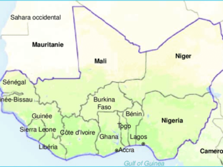 Une carte de l'Afrique de l'Ouest.